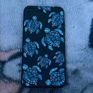 Blue and Black Sea Turtle Pattern Phone Case
